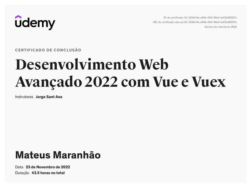 Desenvolvimento Web Avançado 2022 com Vue e Vuex