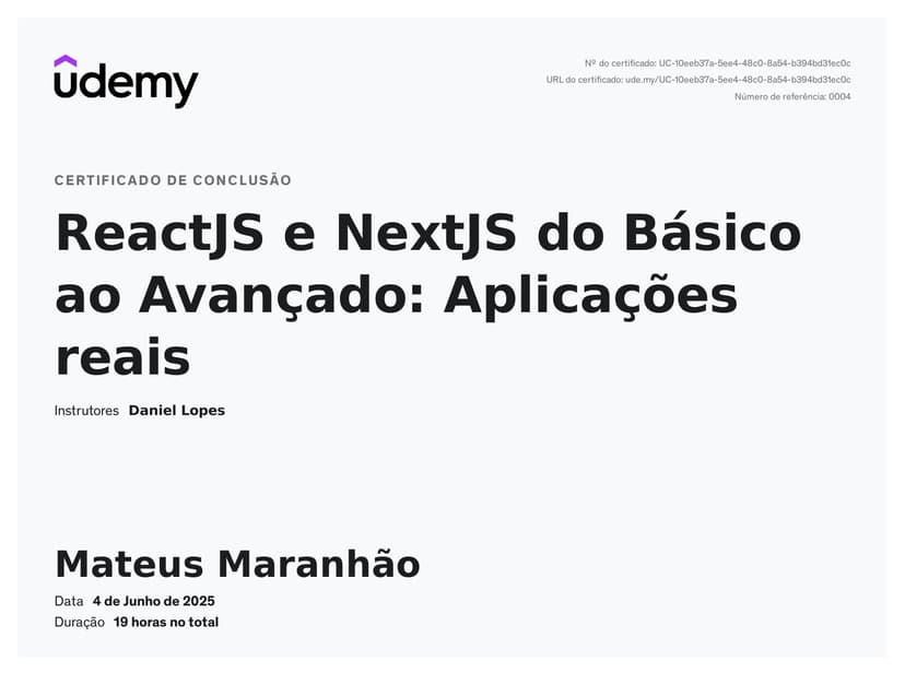 React e NextJS do básico ao avançado: Aplicações reais